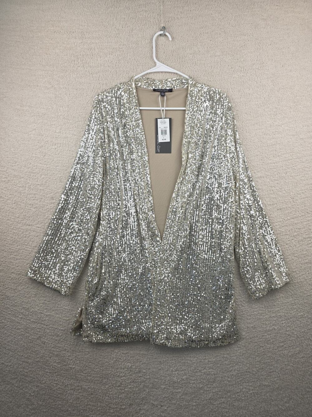 Laurel Grey Sequin Duster Cardigan Size Large NWT